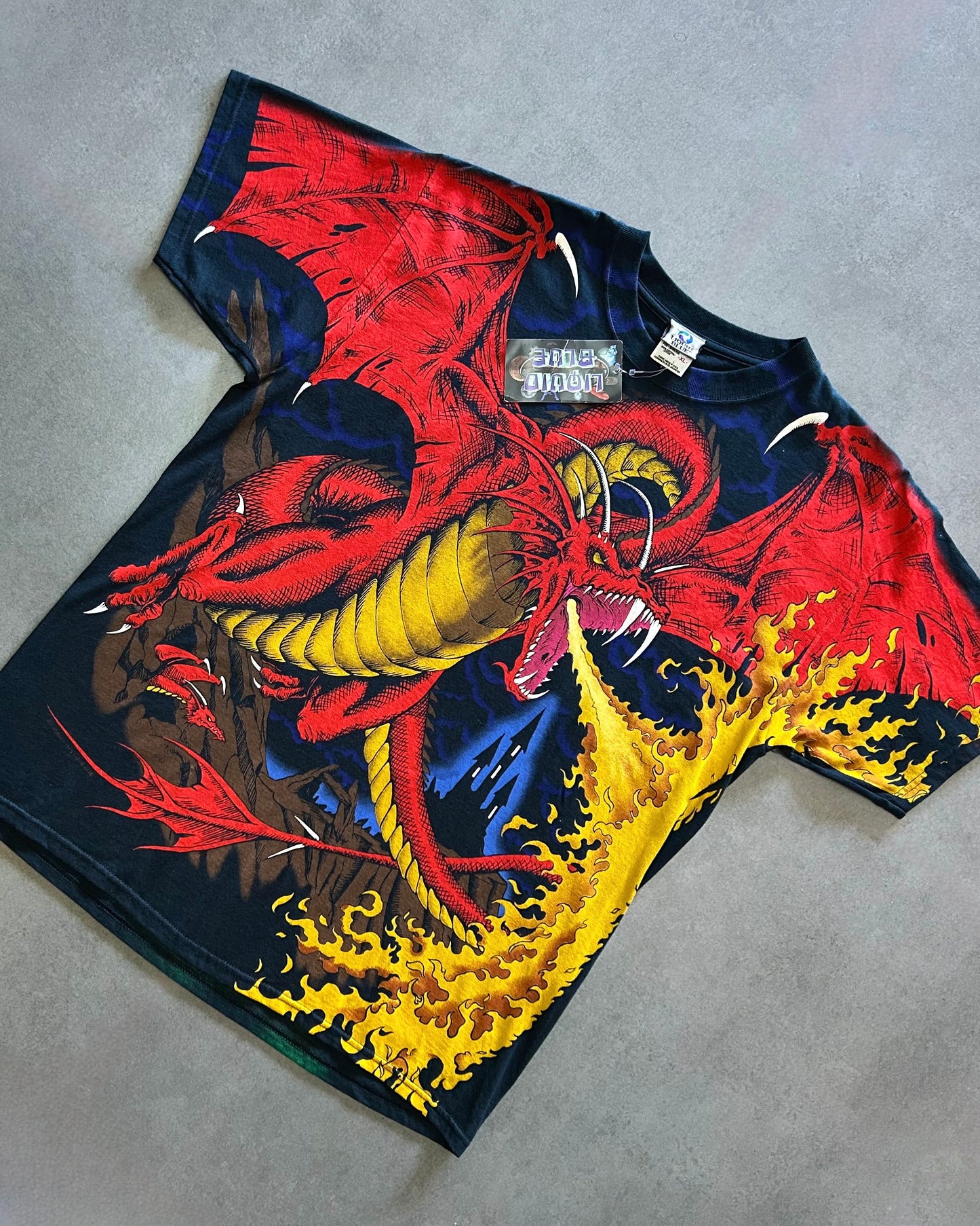 Deadstock Vintage Early 2000s Liquid Blue Dragon T-Shirt