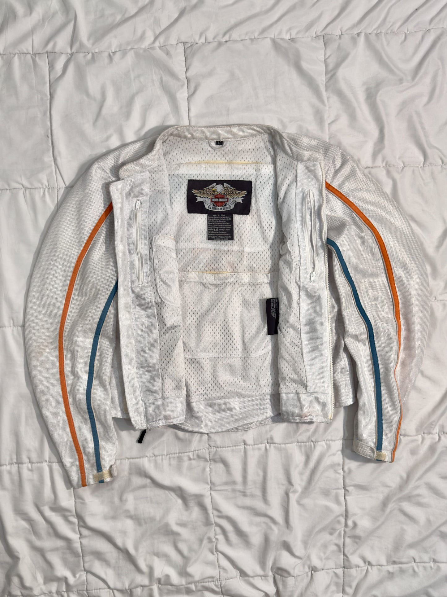 Harley Davidson Racing Jacket Lona Blanca