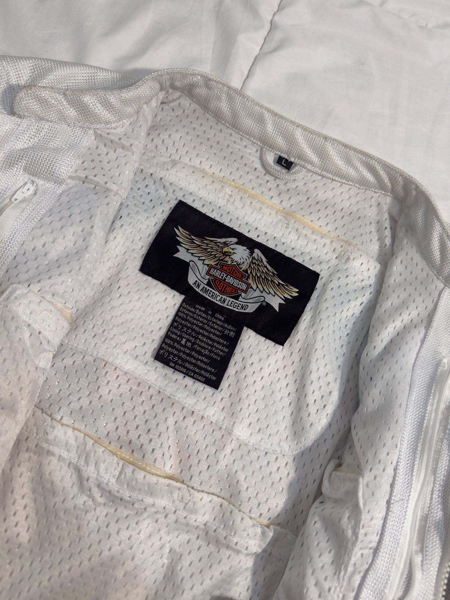 Harley Davidson Racing Jacket Lona Blanca