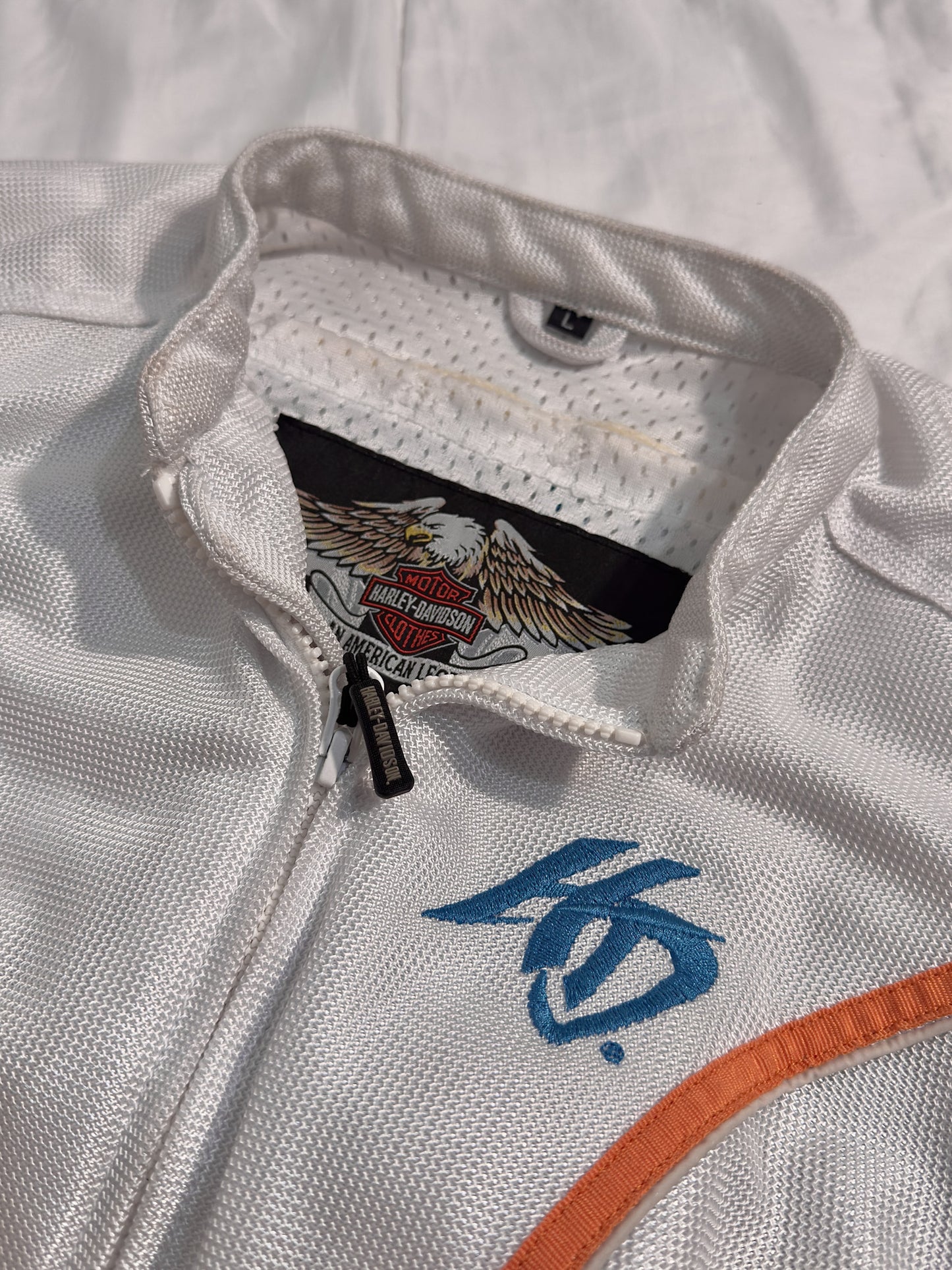 Harley Davidson Racing Jacket Lona Blanca