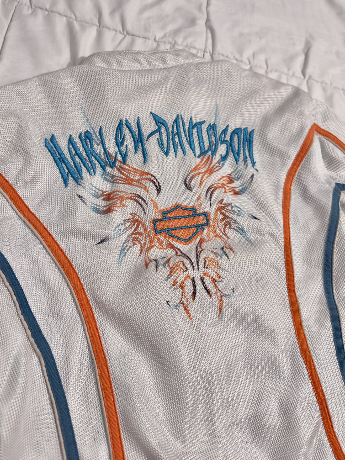 Harley Davidson Racing Jacket Lona Blanca