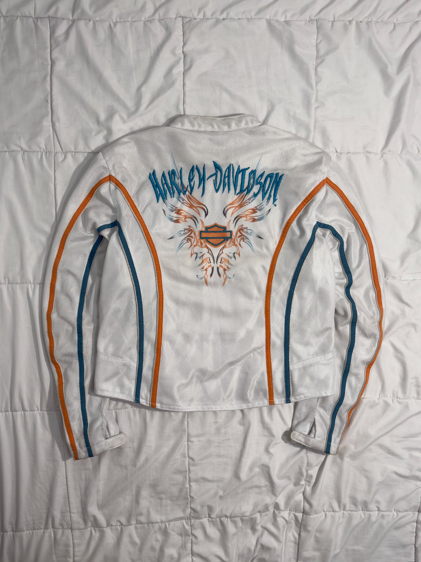 Harley Davidson Racing Jacket Lona Blanca