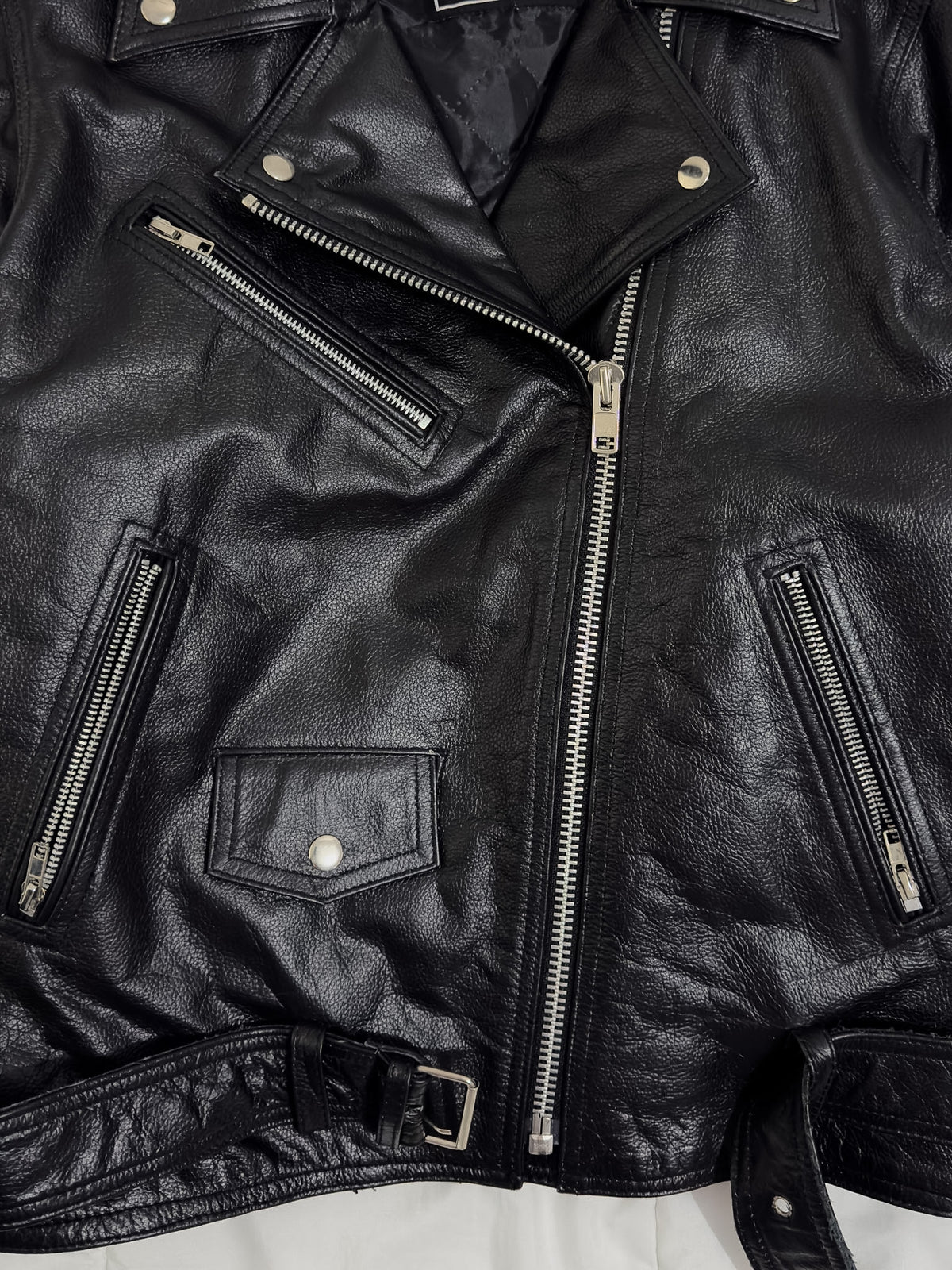 HWK 100% Cuero Biker Jacket
