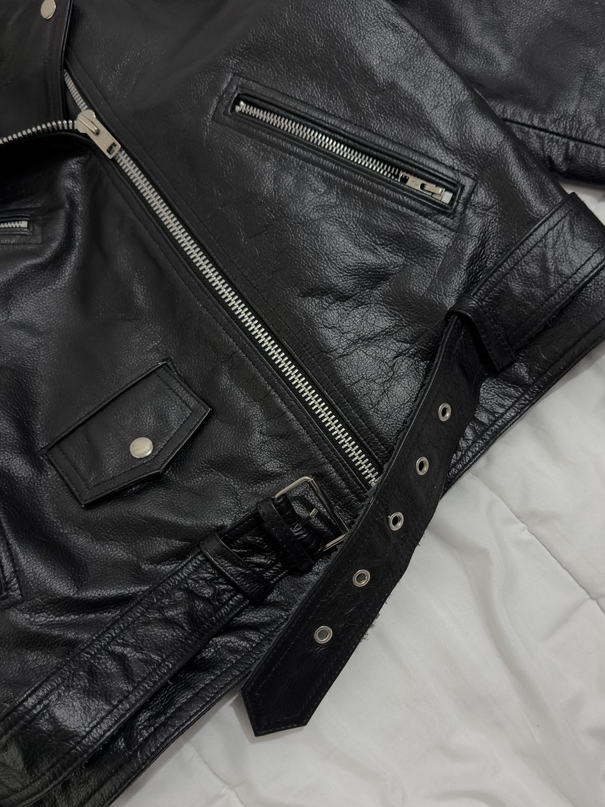 HWK 100% Cuero Biker Jacket