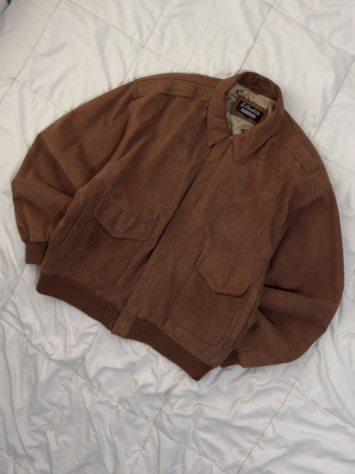 100% Cuero Luis Alvear Aviator Jaket