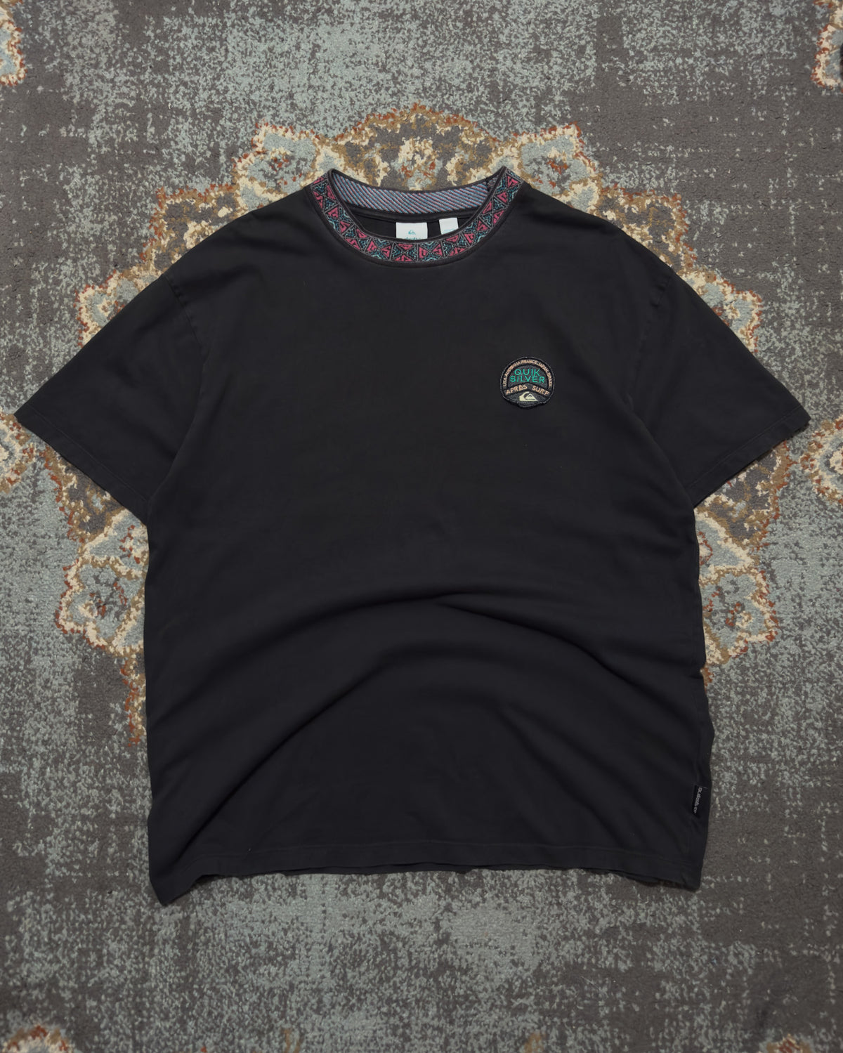 Vintage 90 Quicksilver Aztec Neck Surf T-Shirt
