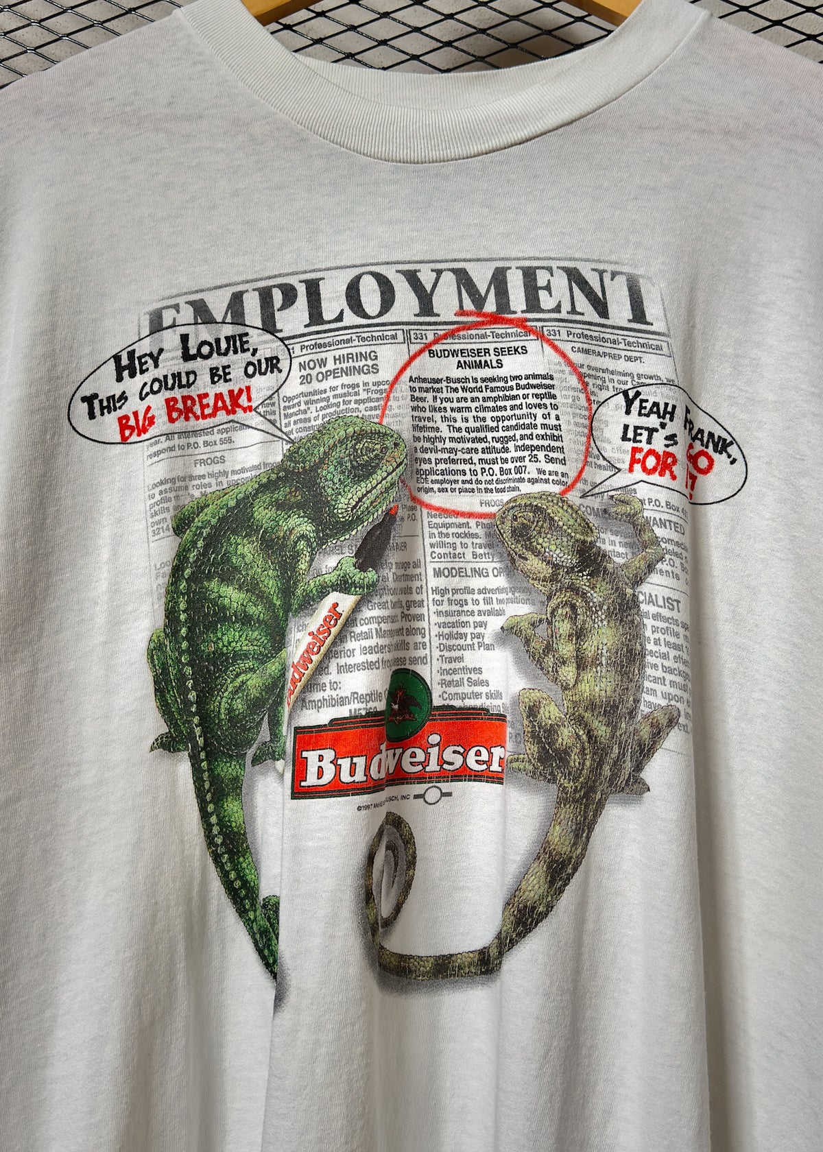 Vintage 1997 Budweiser T-Shirt