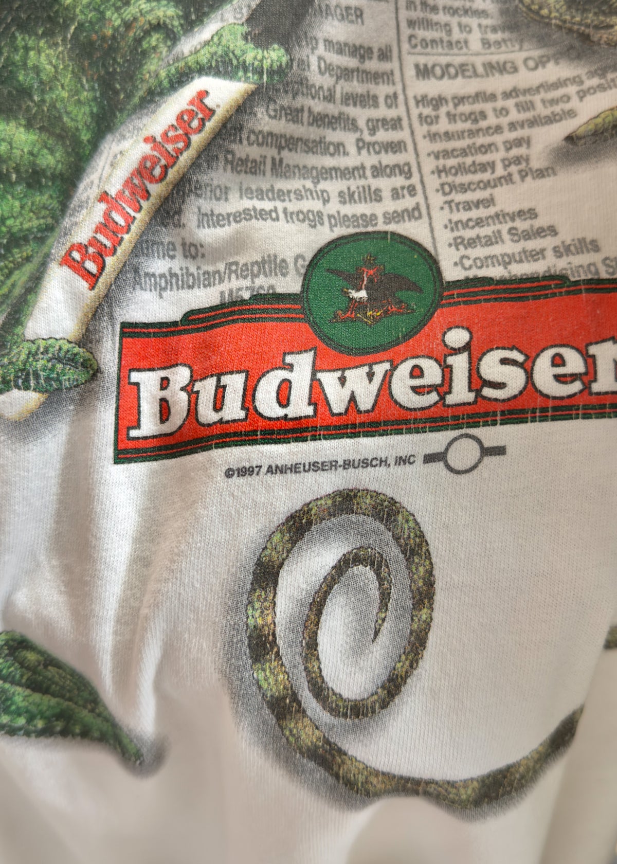 Vintage 1997 Budweiser T-Shirt