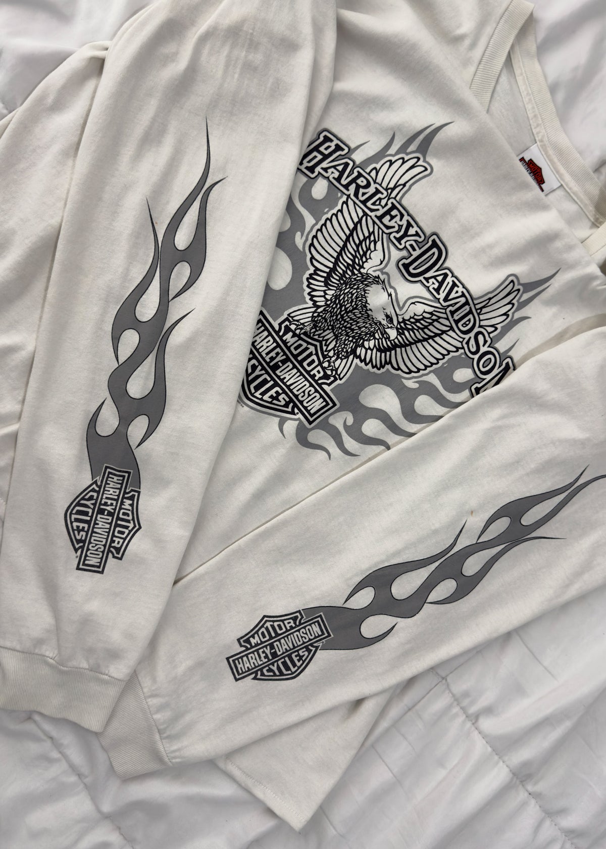 Vintage 2003 Harley Davidson Flame Long Sleeve T-Shirt