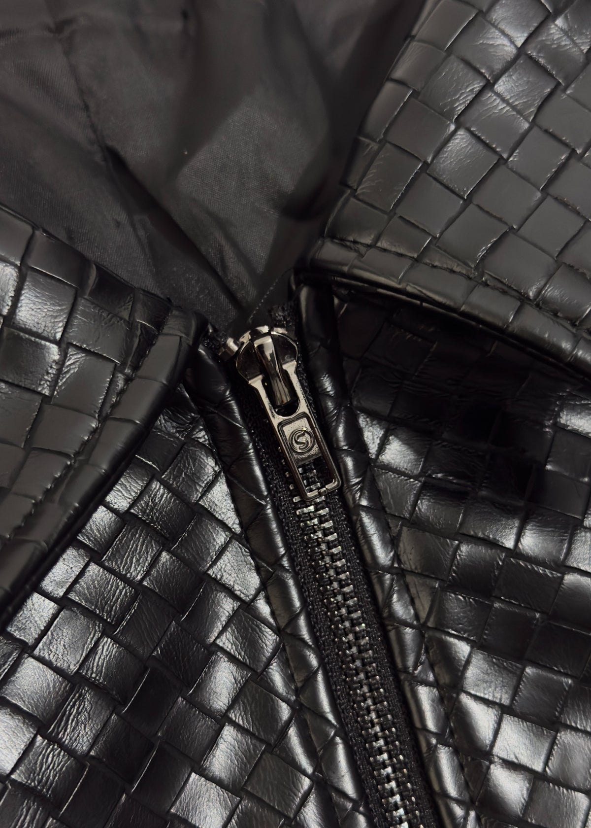 Cross-Woven Bomber Jacket