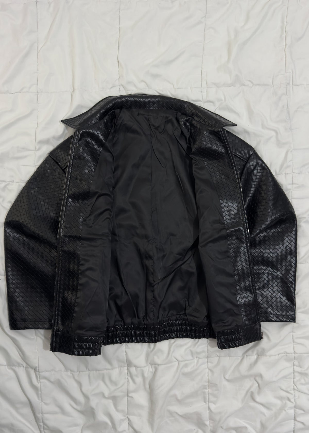 Cross-Woven Bomber Jacket