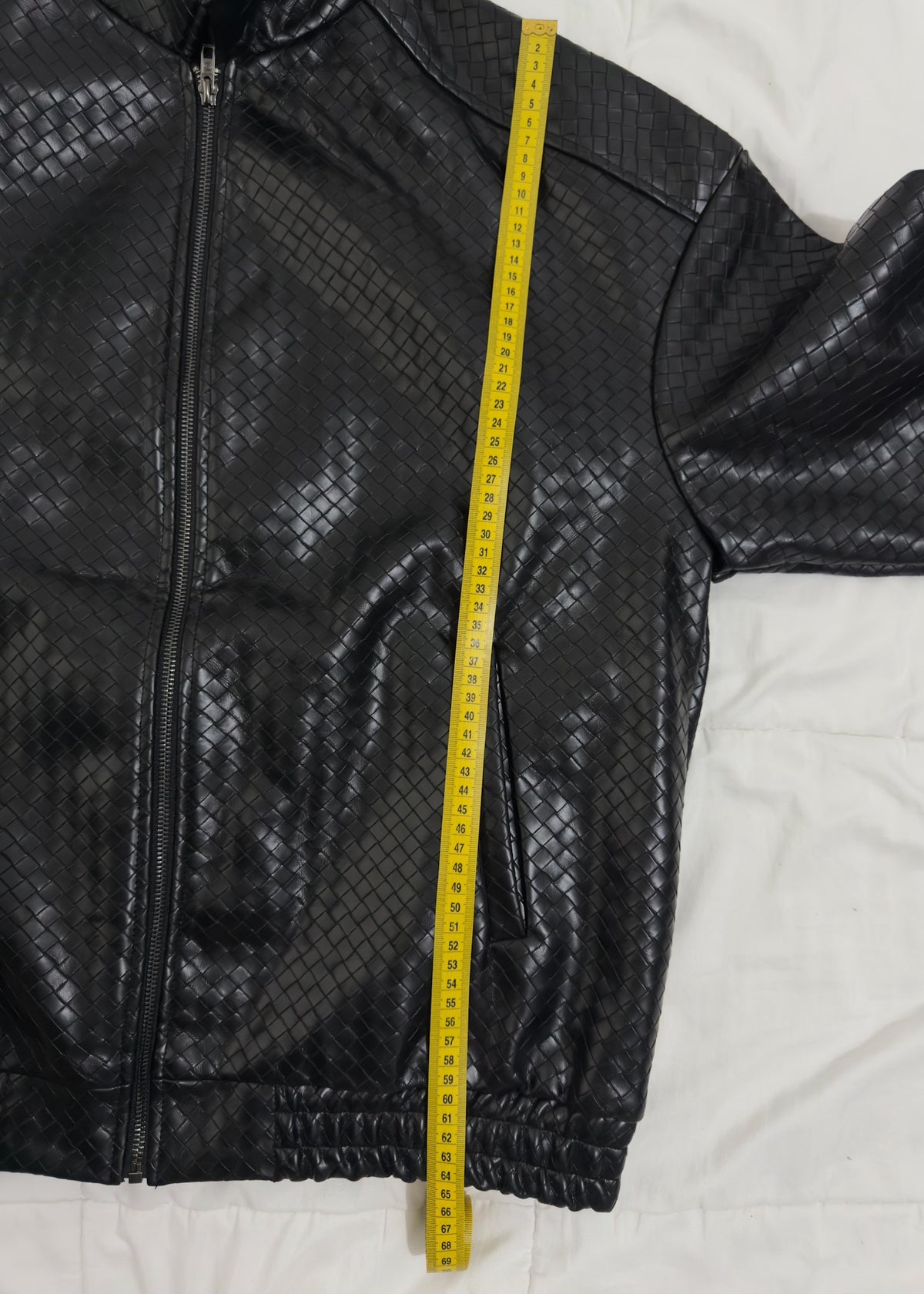 Cross-Woven Bomber Jacket