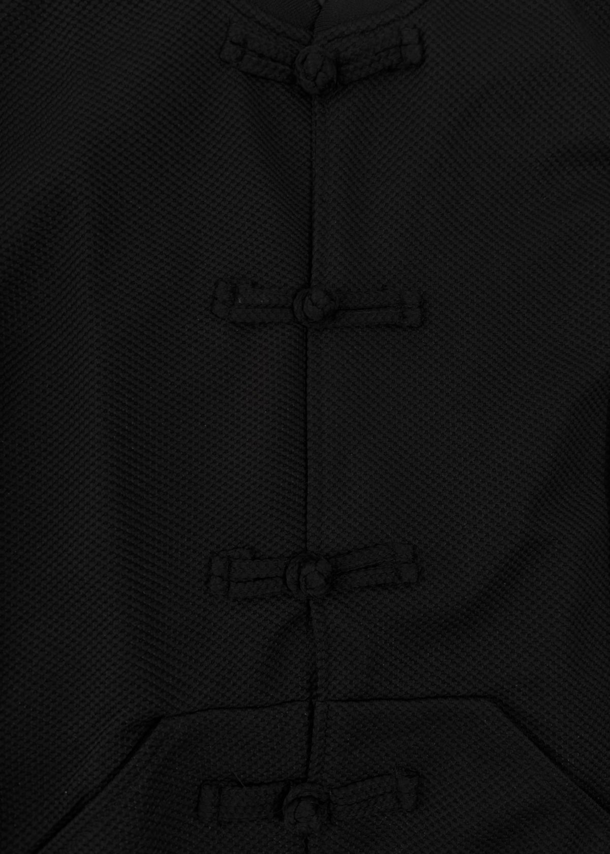 Black Chinese-Style Bomber Jacket — Dragon Embroidery