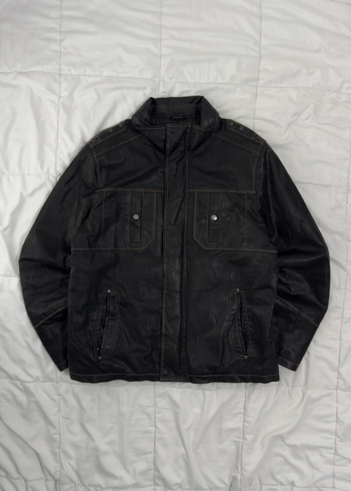 100% Cuero Trucker Jacket