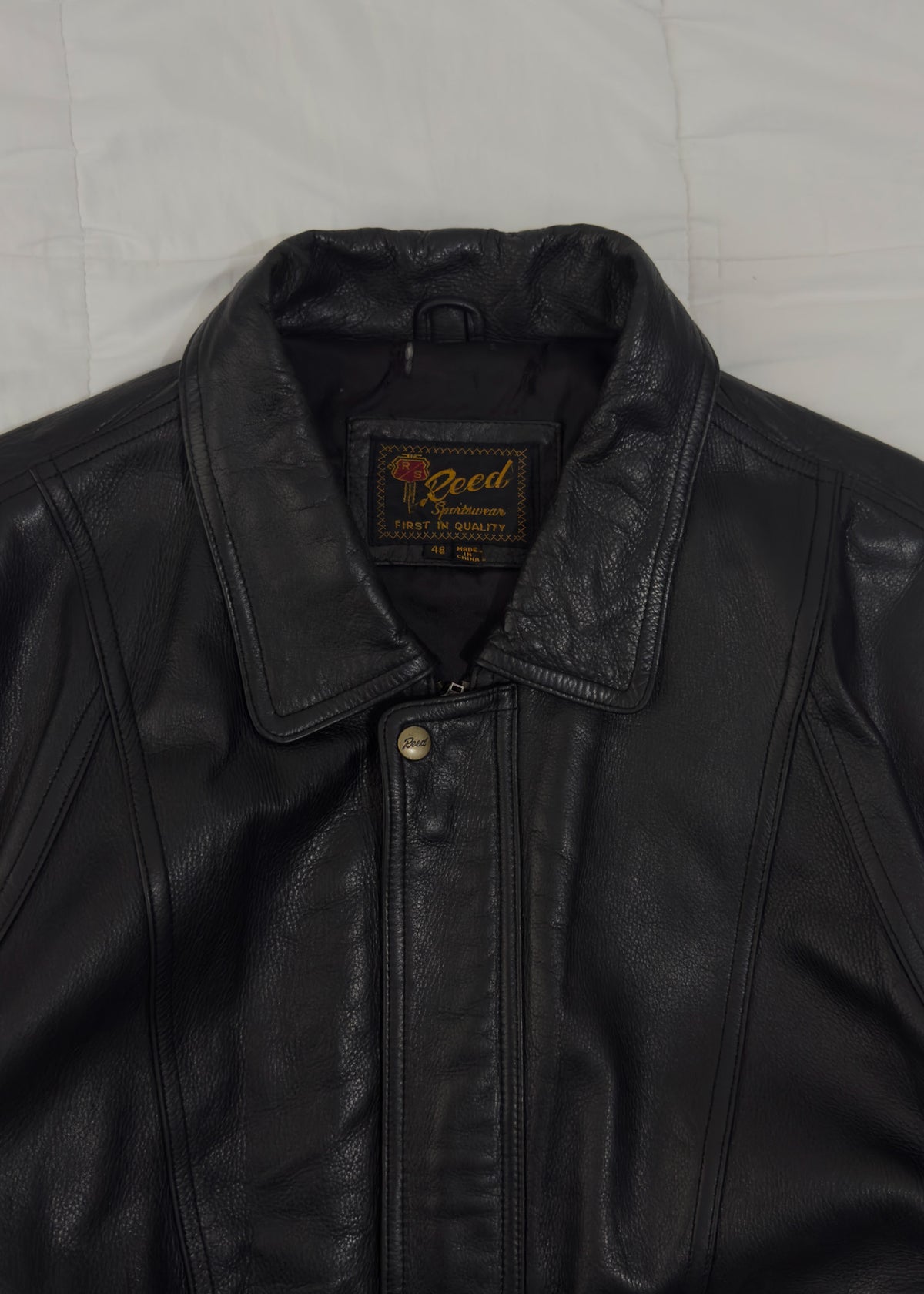100% Cuero Bomber Jacket Reed