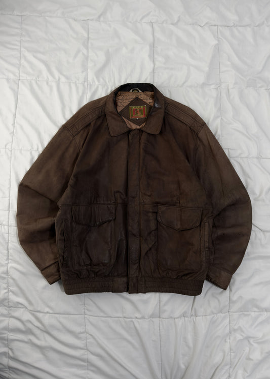 100% Cuero Club International Aviator Jacket