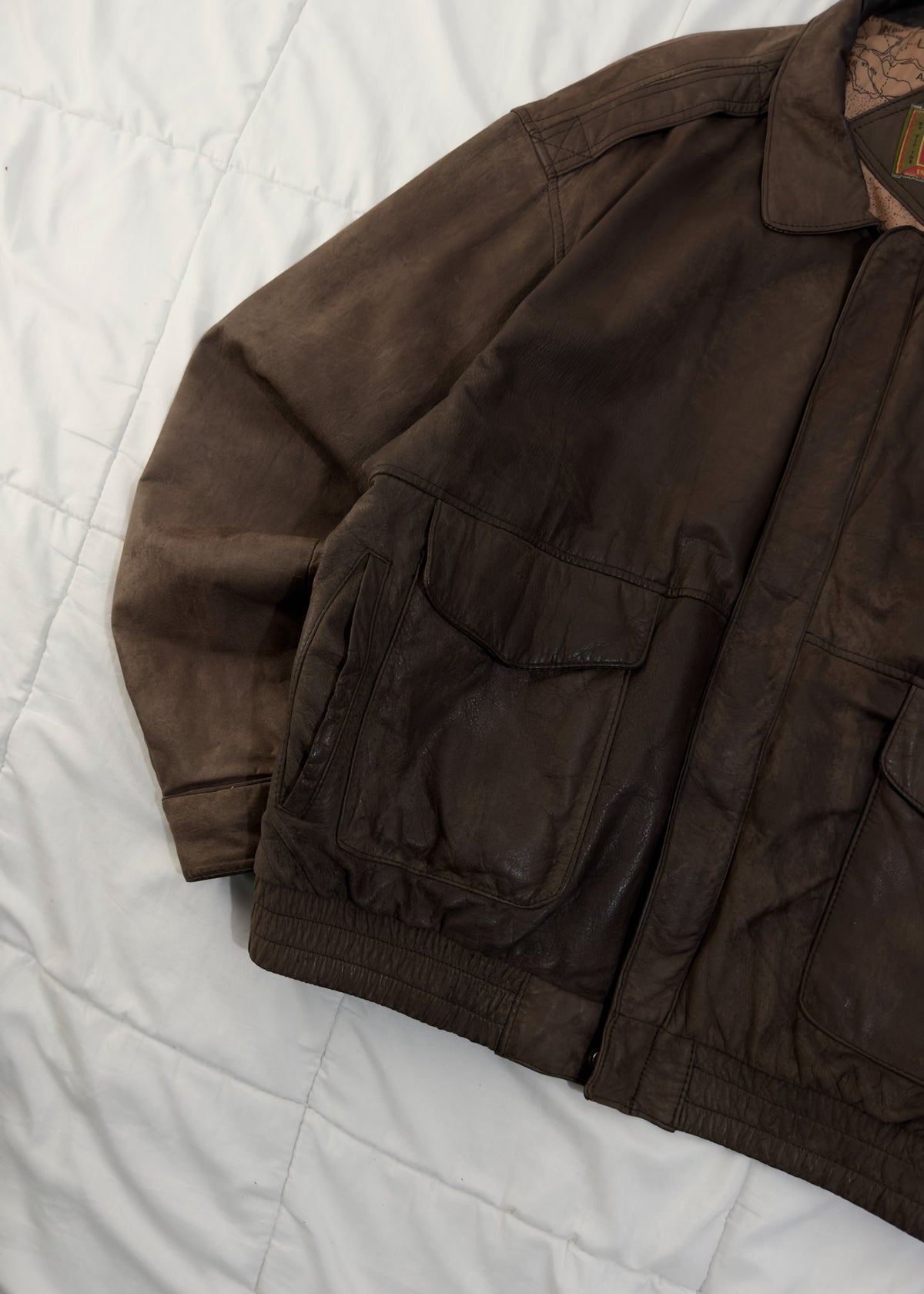100% Cuero Club International Aviator Jacket