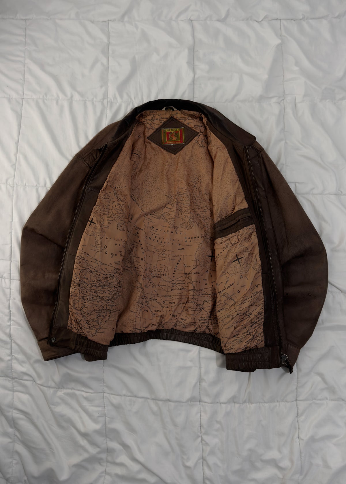 100% Cuero Club International Aviator Jacket
